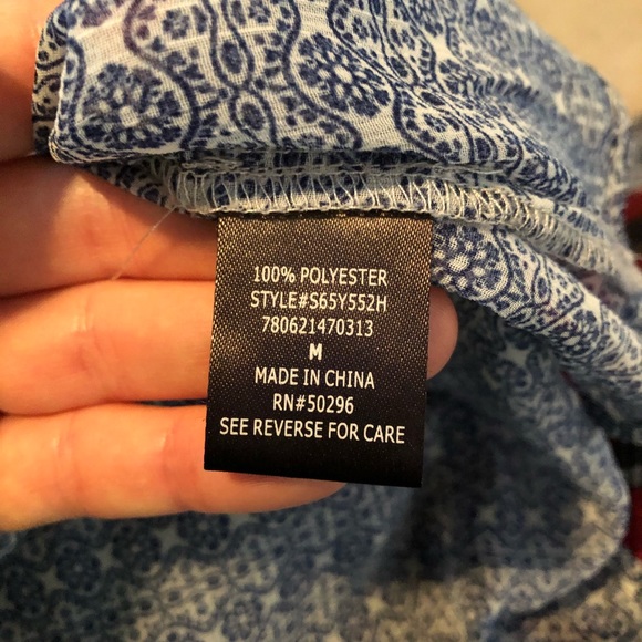 Quarter Button Blue Chiffon Sheer Blouse Pattern - Picture 11 of 11